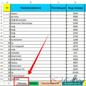 Приход в учете